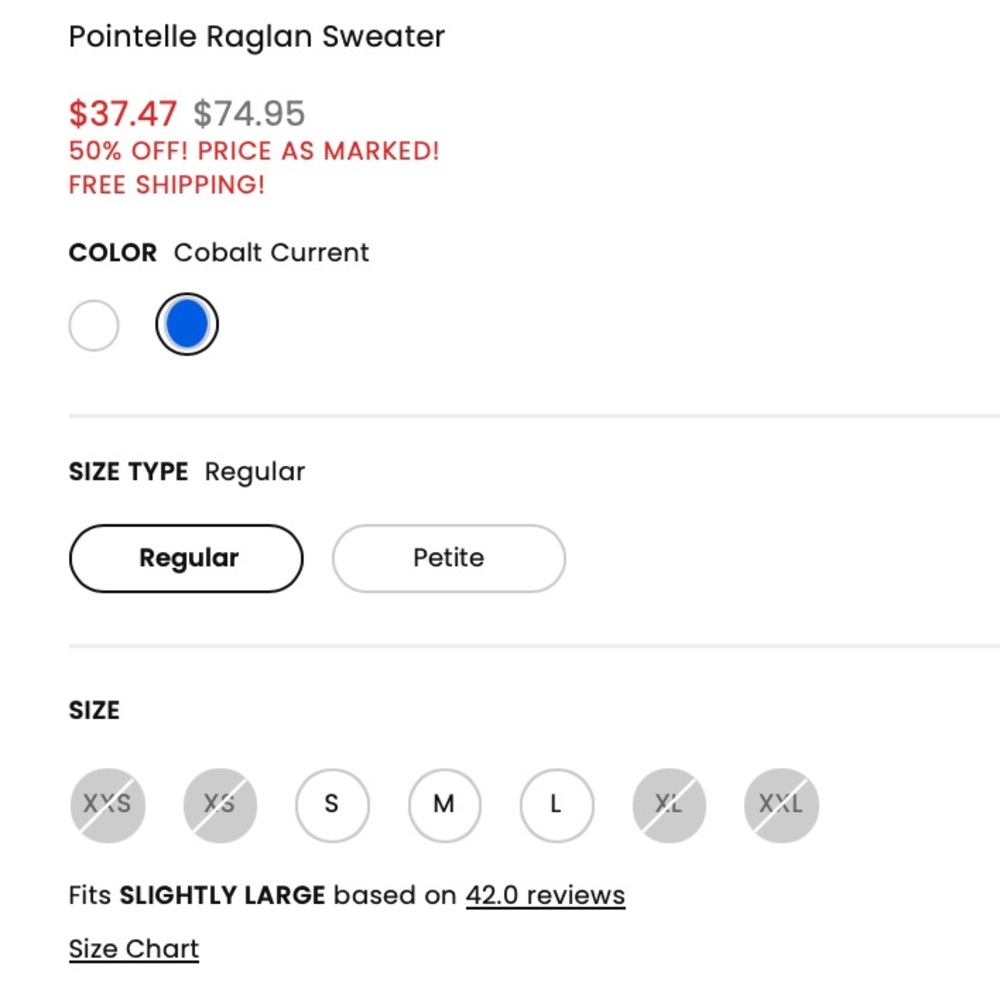 LOFT Blue Pointelle Raglan Sweater - Picture 8 of 8